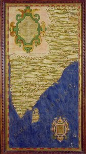 印度和锡兰地图，来自&39;Sala delle Carte Geografiche&39;（地理地图大厅）c.1570